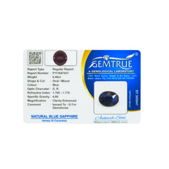 6.46 Carats Natural Blue Sapphire (Neelam) Stone - 09/08-57