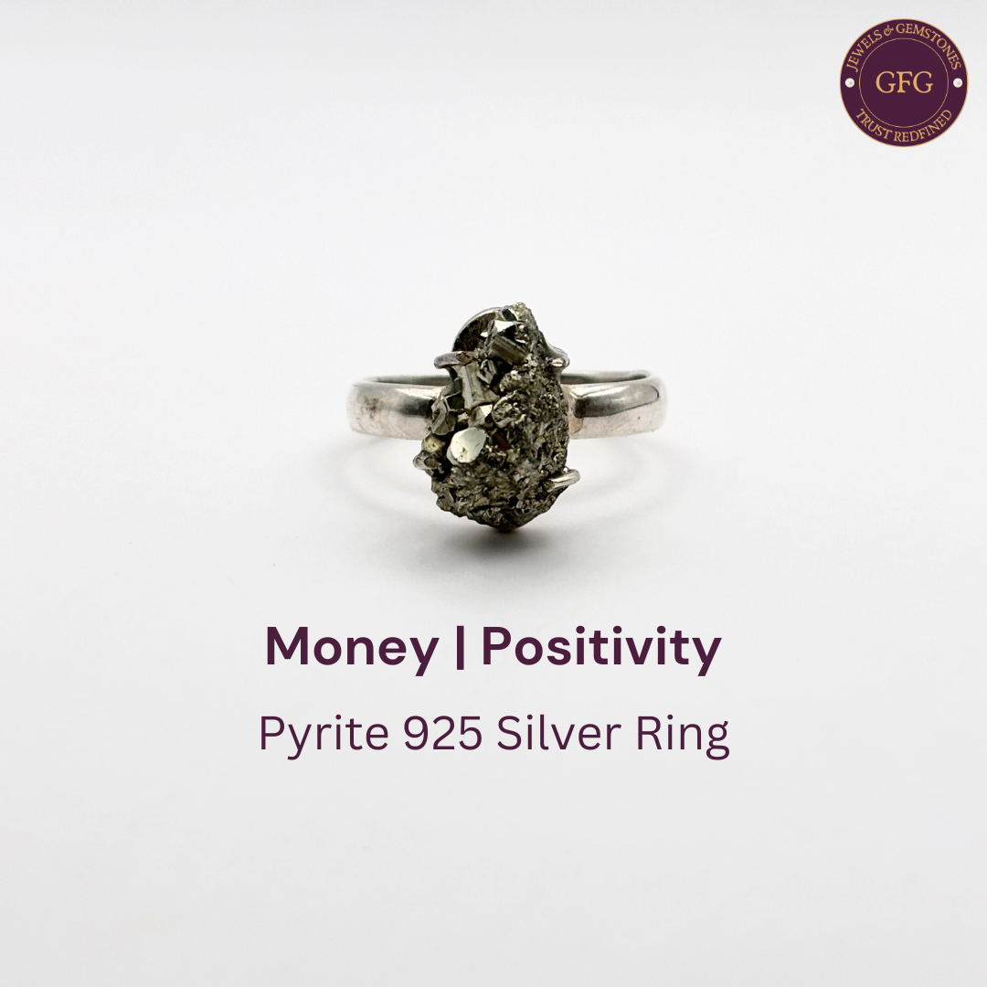 Adjustable Pure Silver Pyrite Ring - D1