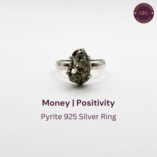 Adjustable Pure Silver Pyrite Ring - D1