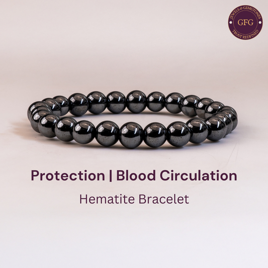 Protection & Blood Circulation Bracelet - Hematite- 8mm