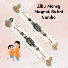 Money Magnet Zibu Rakhi | Roli Chawal & Sweet | Pack of 2