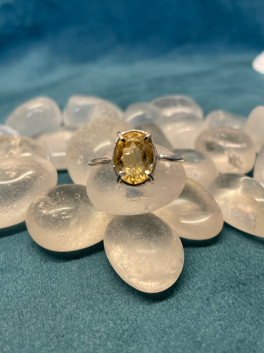 Citrine/ Sunela German Silver Ring-Medium Stone