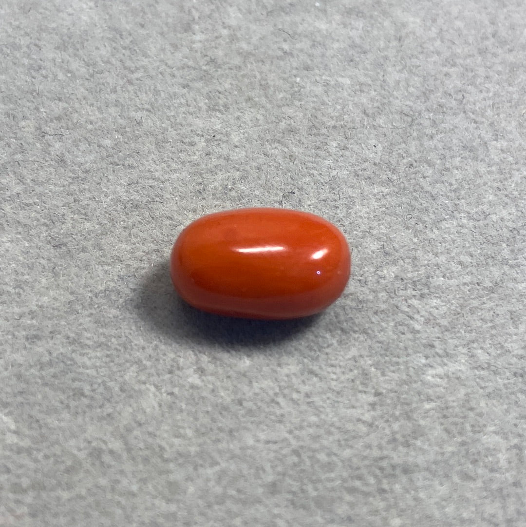 6.84 Carat Natural Red Coral Moonga Oval Shape