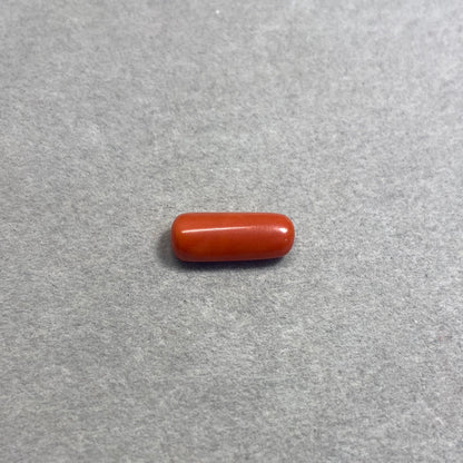 7.09 Carat Natural Red Coral Moonga Cylinder Shape - Lab certified