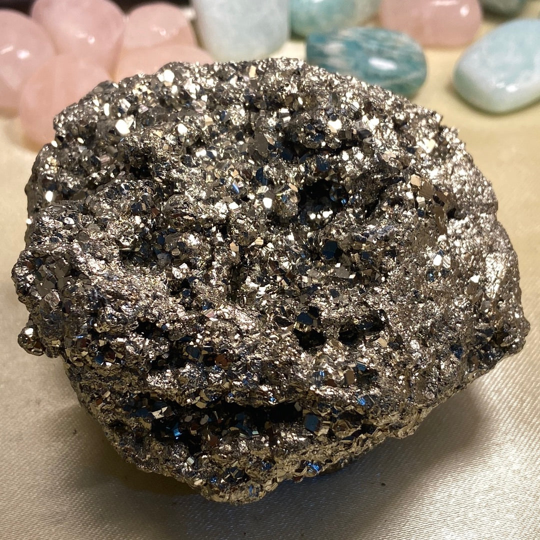 427gm Popular Quality Natural Pyrite Cluster Geode - Lab Certified