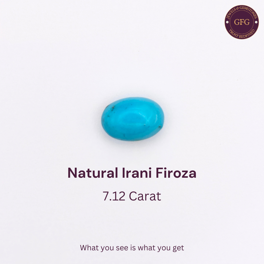 7.12 Carat Natural & Lab-certified Irani Firoza/Turquoise- GT 9928