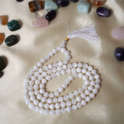 Selenite Mala - 8mm beads - 108 beads - 100% Genuine