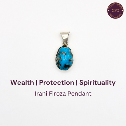 Natural & Lab-certified Irani Firoza Pendant- OV 9