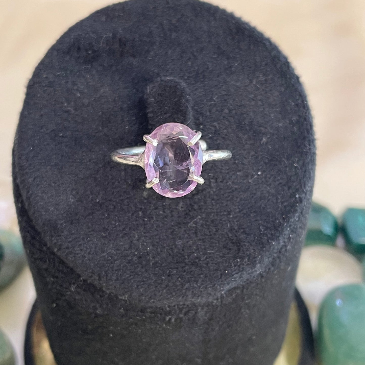 .Amethyst Oval German Silver Ring