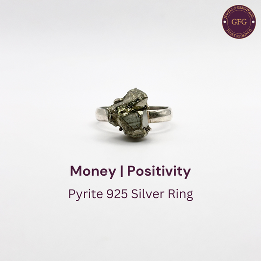 Adjustable Pure Silver Pyrite Ring - D3