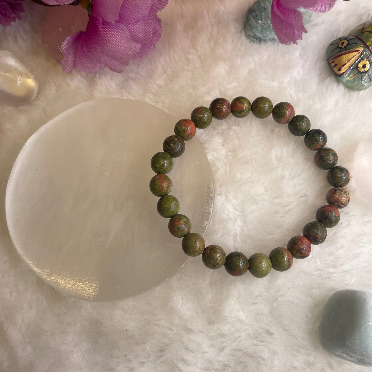 Unakite Bracelet- 8 mm