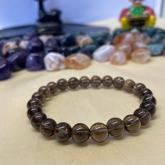 Stability & Grounding Bracelet - Smoky Quartz Bracelet - 8mm