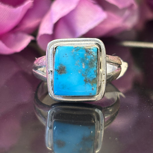 Irani Firoza/ Turquoise German Silver Ring- IF/09