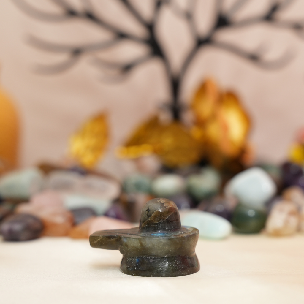 Labradorite Crystal Shiva Lingam - 59gm