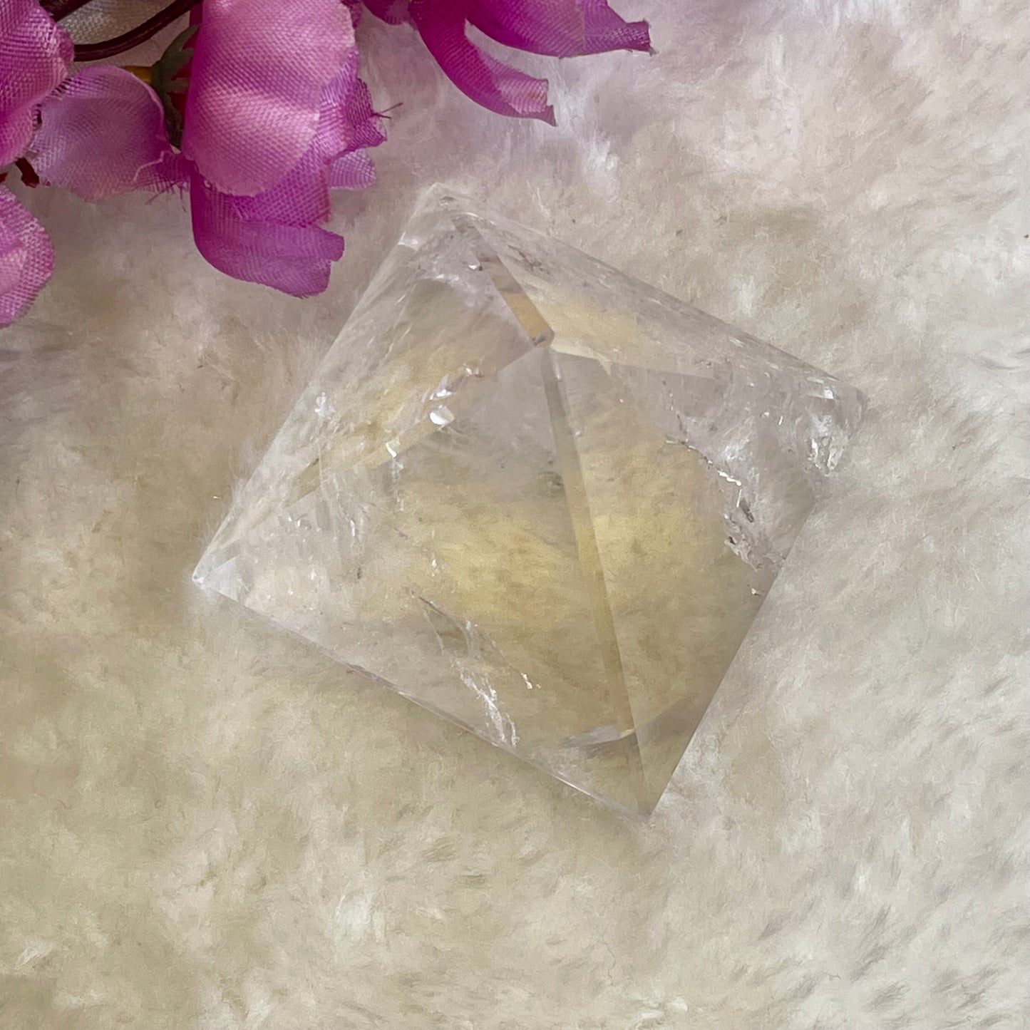 Clear quartz Sphatik Pyramid - 100-120 grams