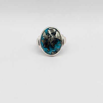 Mystic Irani Firoza Ring (Turquoise) 925 Pure Silver Ring - Natural Stone