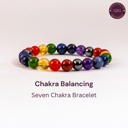 All in One Premium Original Seven Chakra Crystal Bracelet - 8mm