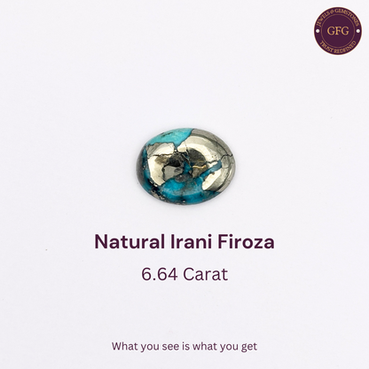 6.64 Ct. Natural & Lab-certified Irani Firoza/Turquoise- GT 55327