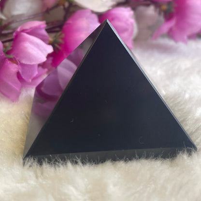 Black Agate Crystal Pyramid - 160-180 grams