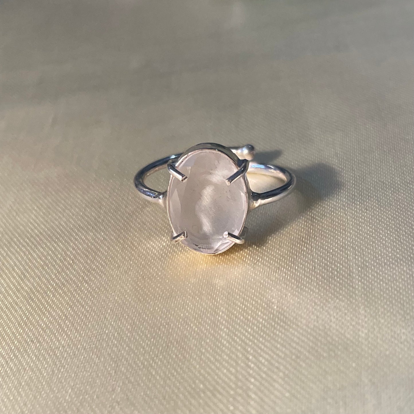 Clear Quartz German Silver Ring- Translucent Stone