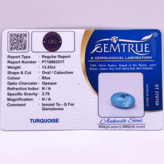 13.53 Carat Natural & Lab-certified Irani Firoza/Turquoise- GT 3317