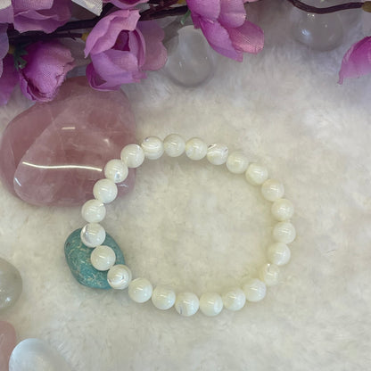 Anger Control & Emotional Balance Bracelet - Mother of Pearl - 8mm