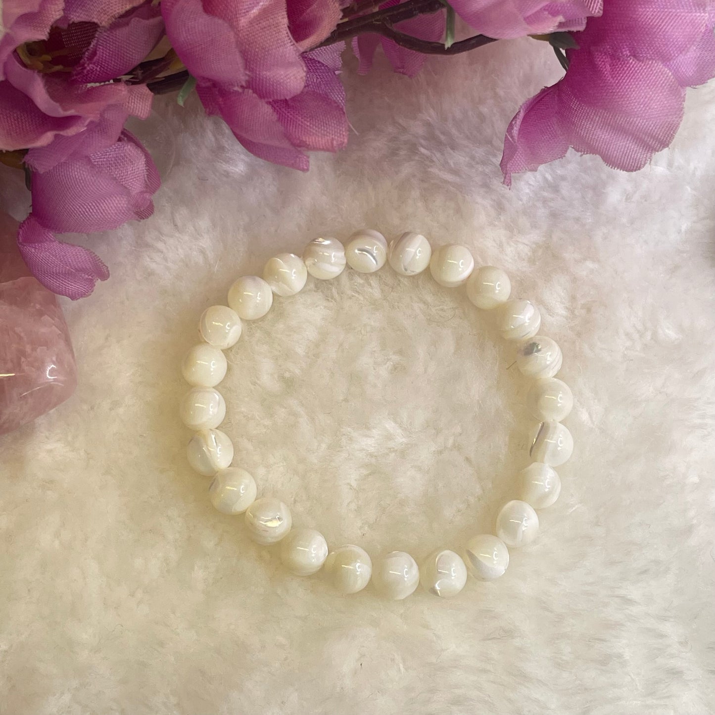 Anger Control & Emotional Balance Bracelet - Mother of Pearl - 8mm