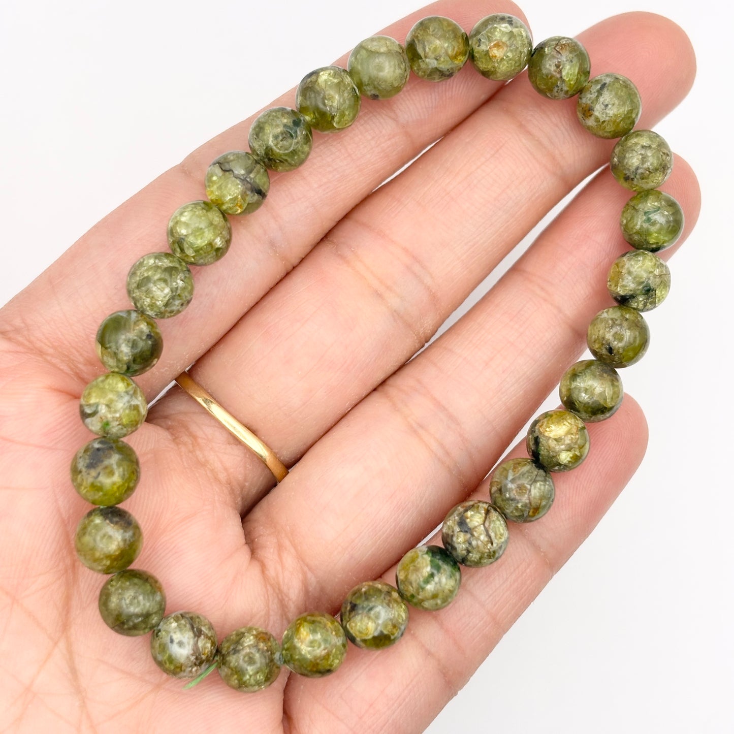 Vitality, Intelligence & Career-Natural Peridot Bracelet- 6 mm