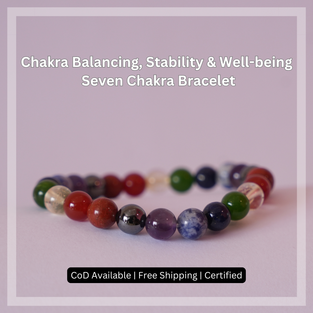 Overall Wellbeing- Seven Chakra Bracelet - 8mm