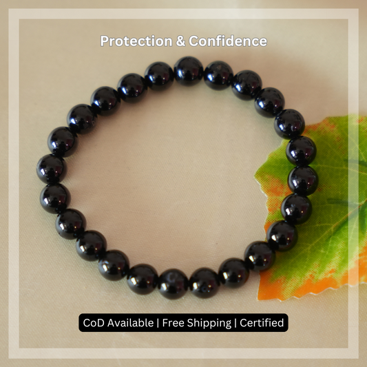 Nazar & Negativity Protection Bracelet - Black Tourmaline - 8mm