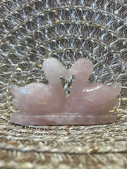 Rose quartz Love Swan Pair- 41.46 gm