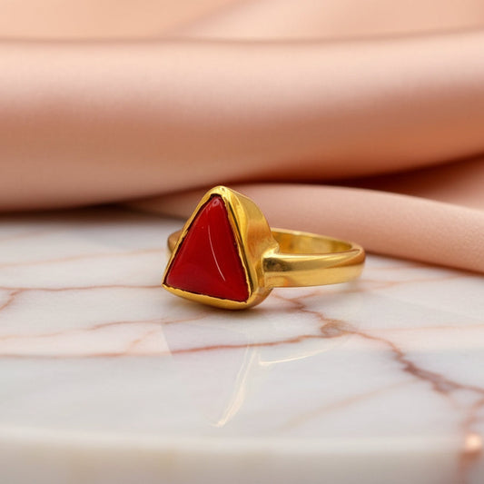 Munga Ring - Coral Ring - Panchdhatu (4-5 Ratti)