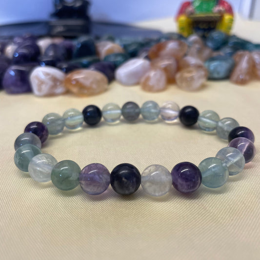 Study & Focus Bracelet - Multi Fluorite Bracelet - 8mm