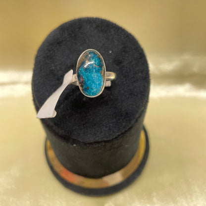 Irani Firoza/ Turquoise German Silver Ring- IF/02