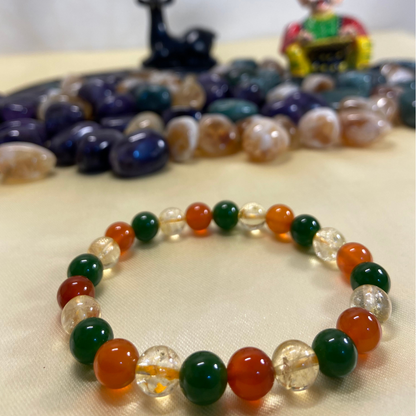 Career Bracelet - Jade, Carnelian & Citrine - 8mm