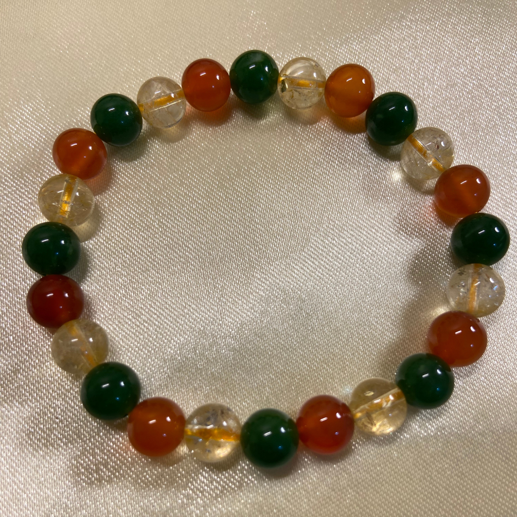 Career Bracelet - Jade, Carnelian & Citrine - 8mm