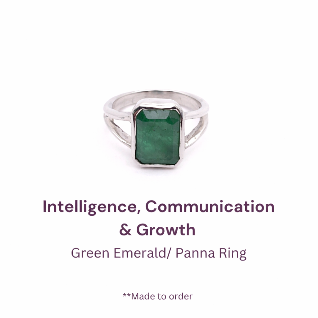 Brazilian Emerald Pure Silver Ring - Lab Certified