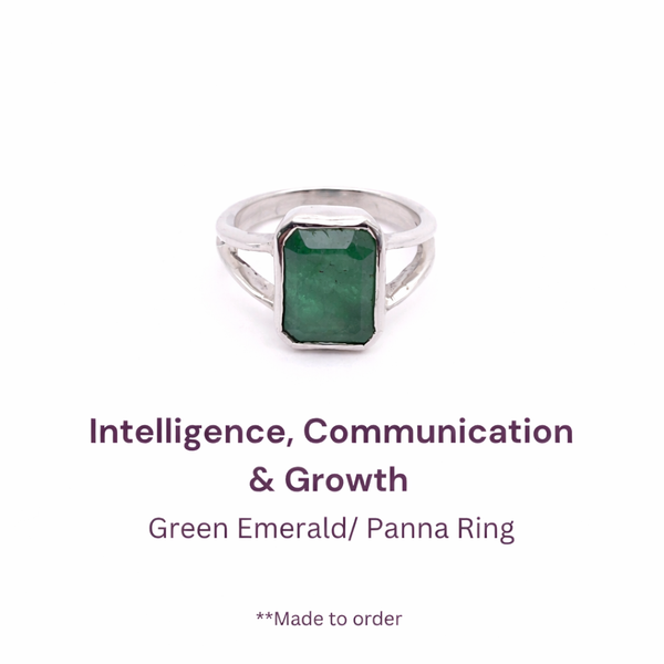 Zambian Emerald Pure Silver Ring - Lab Certified
