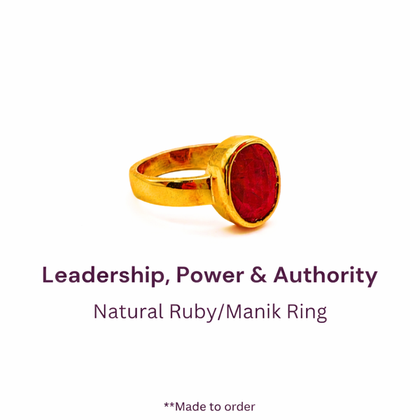 Natural Ruby (Manikya) Ring - Panchdhatu - Lab Certified (Real African Ruby Stone)