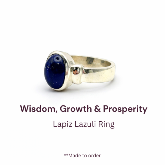 Lapis Lazuli Pure Silver Ring -D2 - Lab Tested & Certified