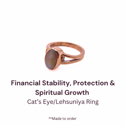 Natural Cat's Eye Ring in Panchdhaatu Lab Certified