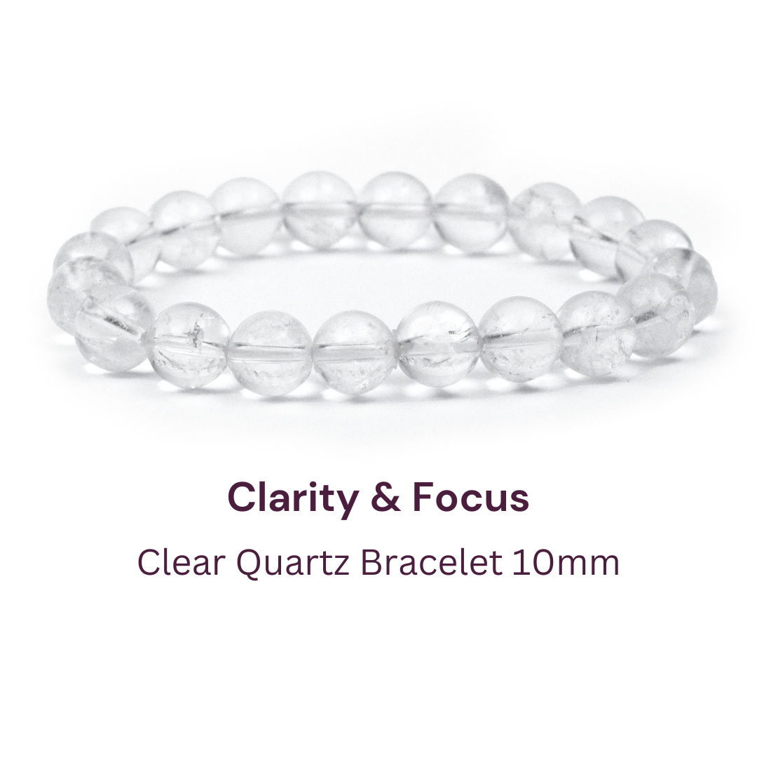 Master Healer & Focus - Original Clear Quartz Sphatik Bracelet - 10mm