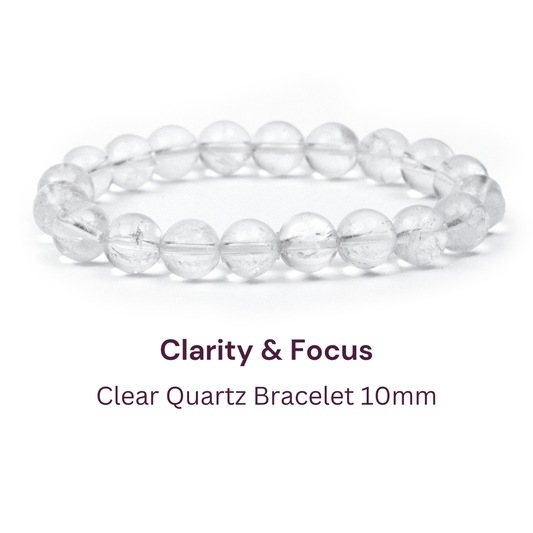 Master Healer & Focus - Original Clear Quartz Sphatik Bracelet - 10mm
