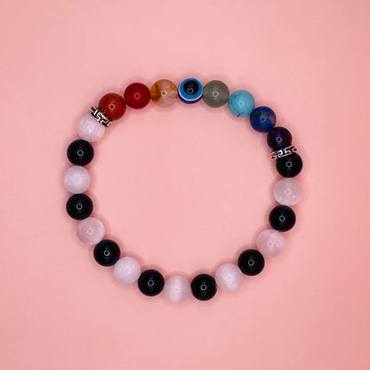 Seven Chakra - Tourmaline and Selenite Combo Bracelet - Natural