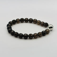 Stability & Grounding Bracelet - Magnetic Emclosure Smoky Quartz Bracelet - 8mm