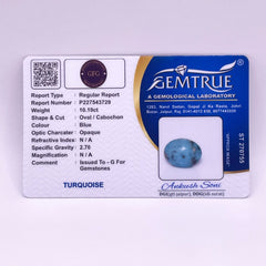 10.19 Carat Natural & Lab-certified Irani Firoza/Turquoise- GT 3729