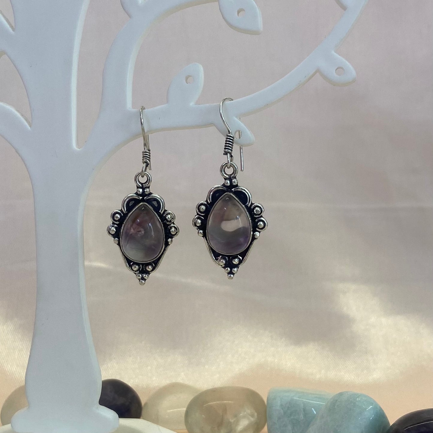 Amethyst Teardrop Earrings- D 2