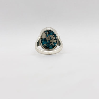 Mystic Irani Firoza Ring (Turquoise) 925 Pure Silver Ring - Natural Stone