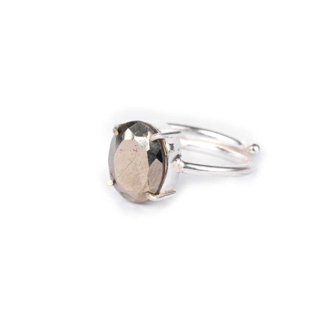 Minimalist Pyrite Ring Natural