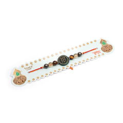 Raksha Bandhan Gift for Brother- Laxmi Yog Combo | Round Zibu Rakhi| Roli Chawal & Sweet